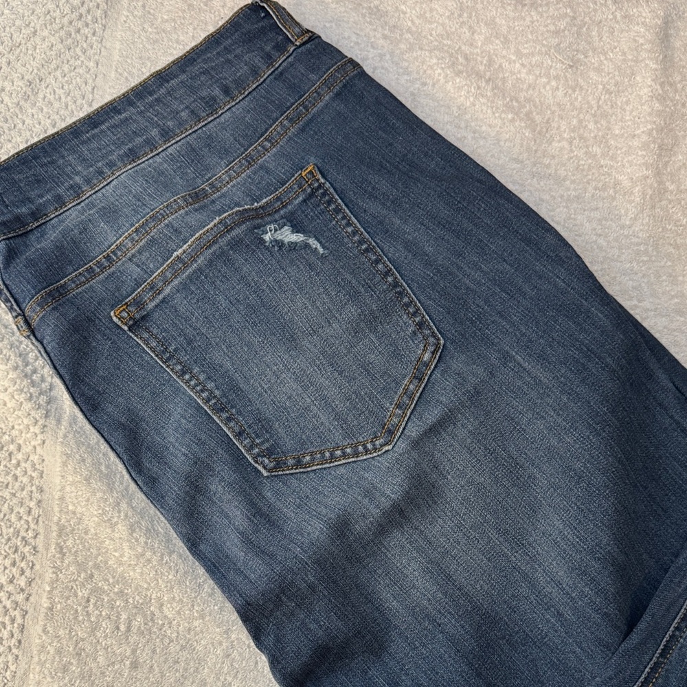 Cello Dark Blue Distressed Denim Jeans Medium Wash Discount Divas
